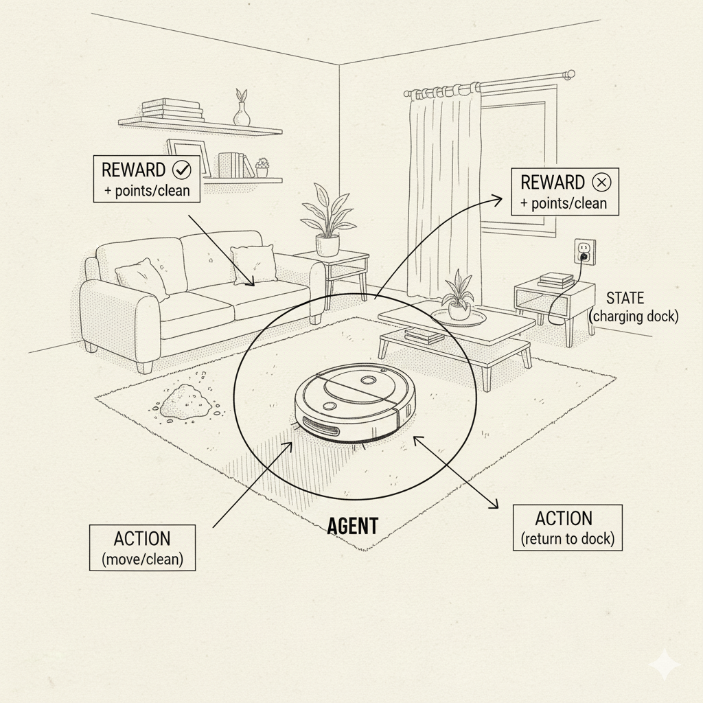 Robot vacuum states actions